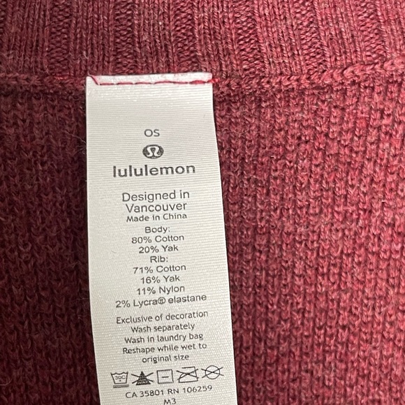 Lululemon | Call me Cozy Wrap ONE SIZE Pima Cotton Yak - Picture 3 of 7